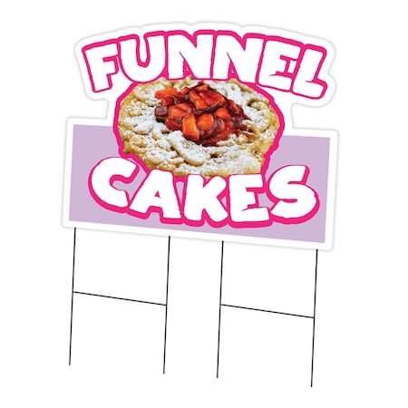 Signmission Funnel Cakes 2 Die Cut Yard & Stake outdoor plastic coroplast window, C-DC-2436-Funnel Cakes 219 C-DC-2436-Funnel Cakes 219