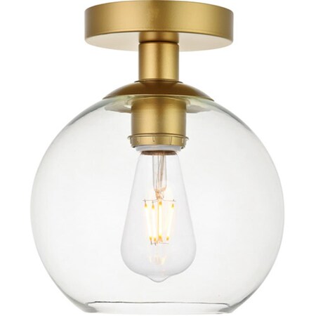 Cling Baxter 1-Light Brass Flush Mount with Clear Glass CL2571159