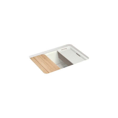 Kohler Riverby 27 undermount single-bowl workstation kitchen sink Dune 8668-5UPC-NY