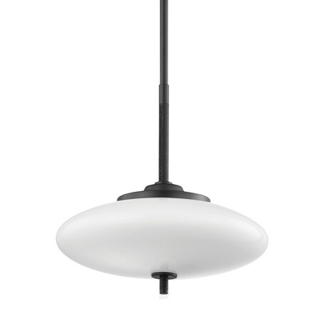 Troy Lighting Fallon 2 Light Pendant 18 In. Satin Black/Black Leather F7776-SBK