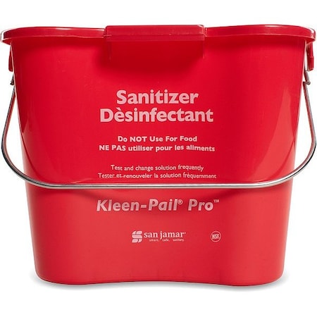 Kleen-Pail 3/4 gal Curved Rectangular Bucket, Red, Polypropylene KPP97RD
