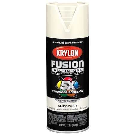 Fusion All-In-One 12 Oz Krylon Ivory Paint & Primer Spray Paint, Gloss K02711007