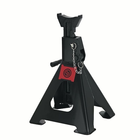 Chicago Pneumatic Jack Stand, 2 ton Load, 11 in H Min, 16.7 in H Max, Ductile Iron Support Column/Rugged Steel Frame 8941082020