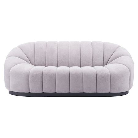 Homeroots 85" Light Gray Upholstered Curved Sofa 557023