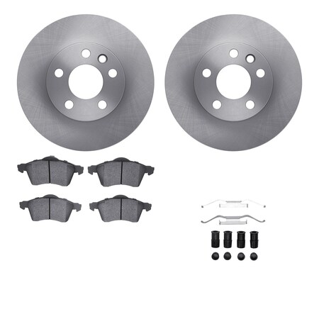 Dynamic Friction Co DFC Brake Rotor w/5000 Brake Pads & HW Kit 6512-74415