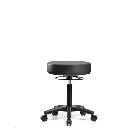 Blue Ridge Ergonomics Vinyl Mini-Stool, Med Bench, Casters, Carbon BR-VMBMS-RG-NF-RC-8823