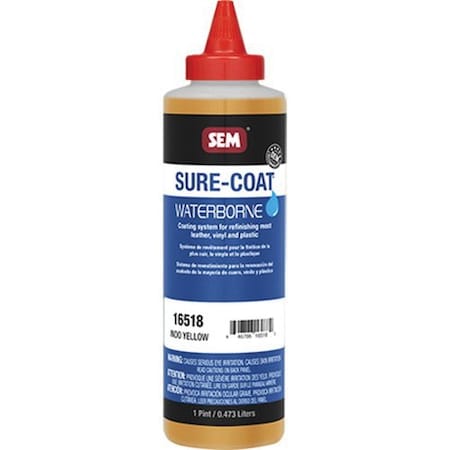 Sem Sure-Coat Waterborne Mixing System, 1 Pint Can, Indo Yellow, Liquid 16518