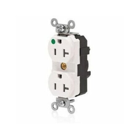 Leviton Lev-Lok Hospital Grade Duplex Receptacle, 20 Amp, 125 Volt M8300-ILW