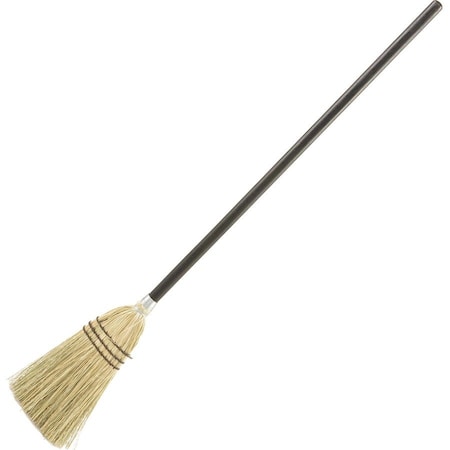 Rubbermaid Commercial Wood Handle Lobby Corn Broom, Corn Fiber Bristle, 12in Brush Face, 38in Overall Length, Wood Handle 6373BRO
