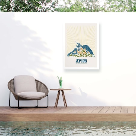 Trademark Fine Art Outdoor Canvas Art Jenny Liz Rome 'Jlr Aries' Wall Art for Patios, or Gardens 1X27947-OC2432WR