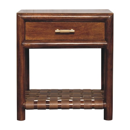 Homeroots 20" Brown Solid Wood One Drawer Nightstand 651812