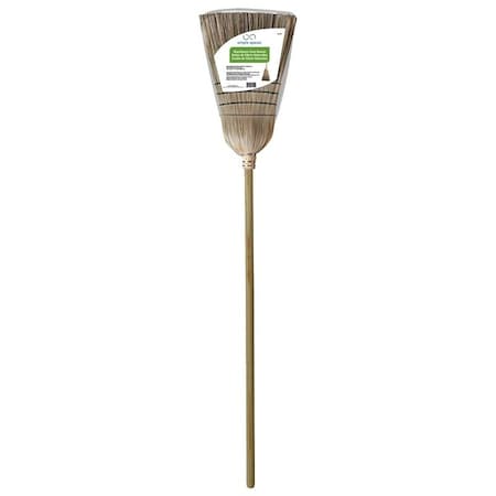 Simple Spaces Warehouse Broom, 12 in Sweep Face, 18 in L Trim, Fiber Bristle, 5514 in L, Hardwood Handle 502