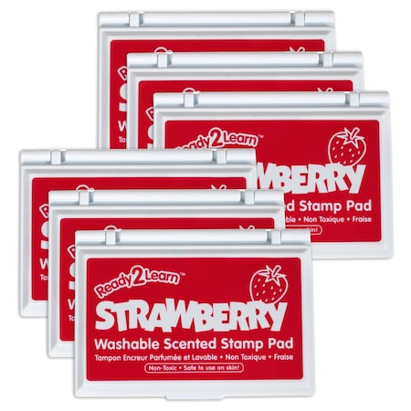 Ready 2 Learn Washable Stamp Pad, Strawberry Scent, Red, 6PK CE10075
