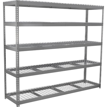 Global Industrial 5 Shelf, Standard Duty Boltless Shelving, Starter, 96"W x 18"D x 96"H, Wire Deck B3170842