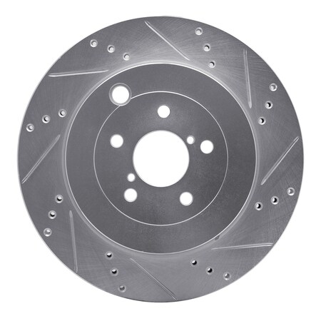 Dynamic Friction Co DFC Brake Rotor - Drilled and Slotted - Silver 631-13040R