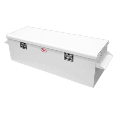 Rki M60-1 Single Lid Steel Chest Tool Box with Floor Mounts for 8 ft. Beds, White RKIM60-1