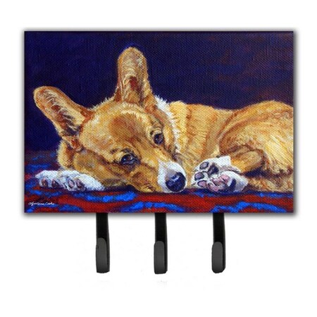 Carolines Treasures Corgi Blue Lonesome Leash and Key Holder 7320TH68