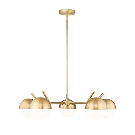 Z-Lite Realm Sphere 5 Light Chandelier, Modern Gold, 32 In W x 8 In H 7517-5MGLD