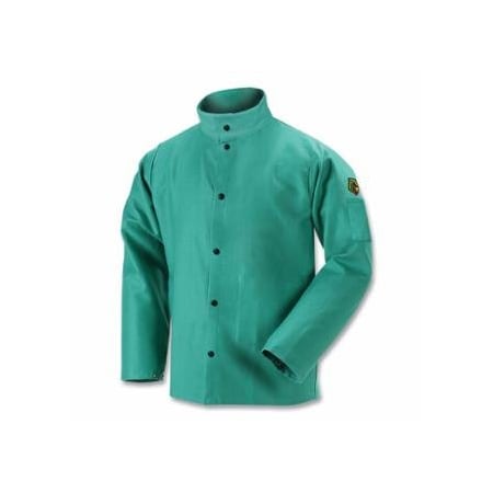 Black Stallion F9-30C Flame-Resistant Cotton Welding Jacket, 2X-Large, 9 oz FR Cotton, Green 800-F9-30C-2XL