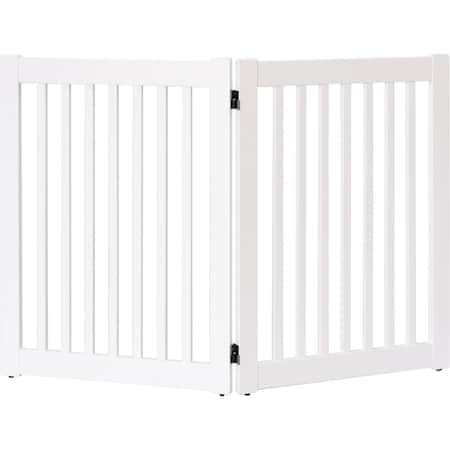 Beloved 32 in. Highlander Series Solid Wood Pet Gate, White - 2 Panel BE2570064