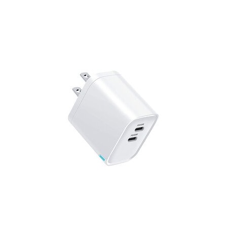 Cable Wholesale Dual USB C Travel Charger, PD, 60W, White 90W1-430WH