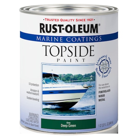 Rust-Oleum Marine Coatings Topside Paint, Deep Green, Gloss, 1 Qt 396965