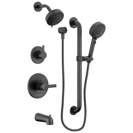 Peerless Precept Ada Tub Shower And Hand Shower In Matte Black PTT24447-BL