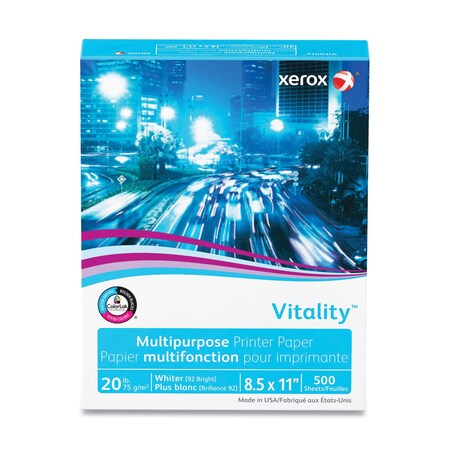 Xerox Vitality Multipurpose Print Paper, 92 Bright, 20 lb, 8.5 x 11, White, 500PK 3R02047PY