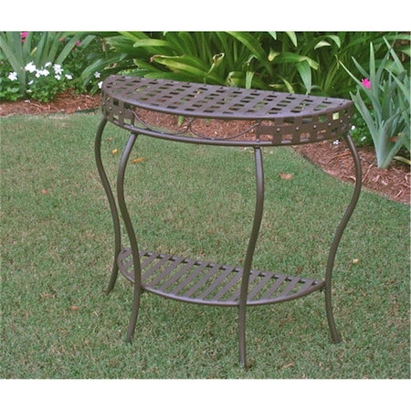 Fixturesfirst 3559 Santa Fe Iron Nailhead 2-Tier Half Moon Table FI3000909