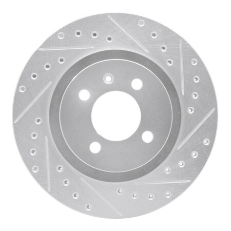 Dynamic Friction Co DFC Brake Rotor - Drilled and Slotted - Silver 631-74008R