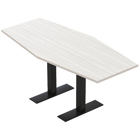 Skutchi Designs 6ft Hexagon Conference Table With Power | Harmony Series | 6 Person Meeting Room Table HAR-HEX.IR-36X72-T.BK-WA7976-NA