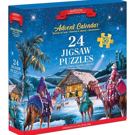 Eurographics Nativity Book Advent Calendar Jigsaw Puzzles Multicolored 1200 pc 9924-5918