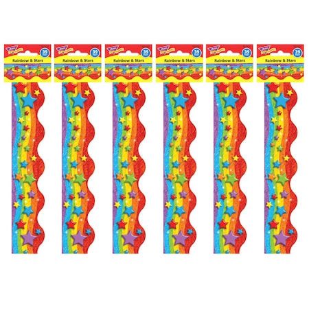 Trend Rainbow & Stars Terrific Trimmers, 39 Feet Per Pack, 6PK T92332