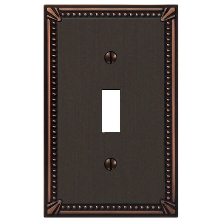 Amertac Switch Wallplate, 1 Gang, Metal, Aged Bronze 74TDB