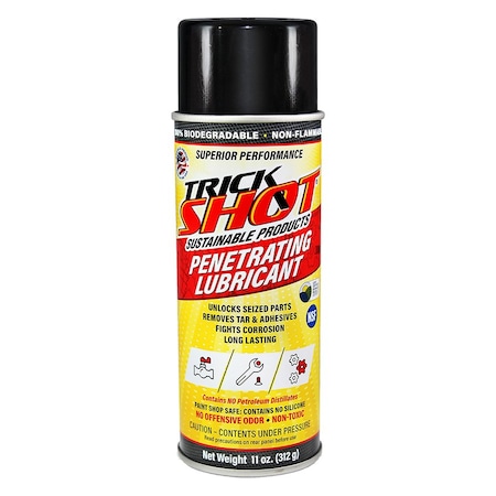 Trick Shot Sustainable Products Penetrating Lubricant, 11 oz, Aerosol Spray Can, H1- Food Grade, Yellow TSPL11OZ1PK