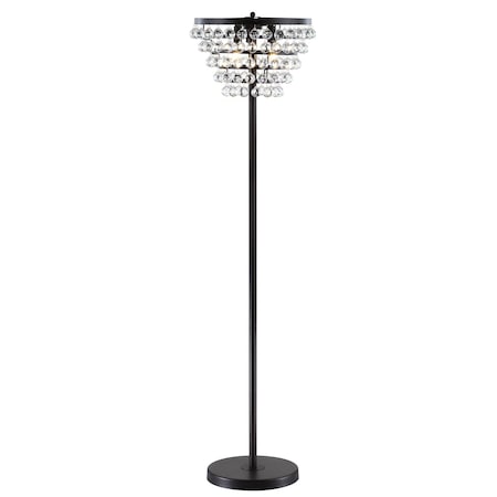 Jonathan Y Jemma 60" Crystal/Metal LED Floor Lamp, Bronze / Clear JYL9005A