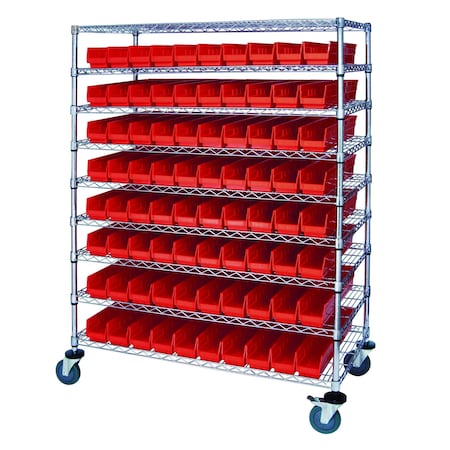 Quantum Storage Systems WIRE CART WITH 80 BINS WRC9-63-2448-105RD