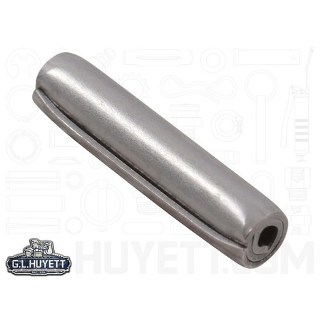 Huyett Coiled Spring Pin, Heavy Duty, Nickel Plated 302/304 Stainless Steel, 0.125 in Dia x 0.562 in Length SPC3P-125-0562H