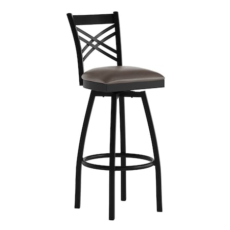 Flash Furniture HERCULES Black  inX in Back Swivel Metal Barstool - Mocha Vinyl Seat XU-6F8B-XSWVL-MCHV-GG