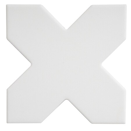 Apollo Tile Seville 5 x 5 in. Matte Pure White Porcelain Cross Wall and Floor Tile 5.31 sq ft/case, 34PK TNG88CRWHTA