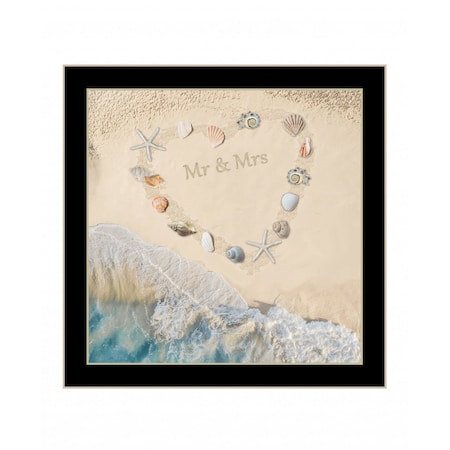Homeroots Marriage is a Beach 1 Black Framed Print Wall Art 416231