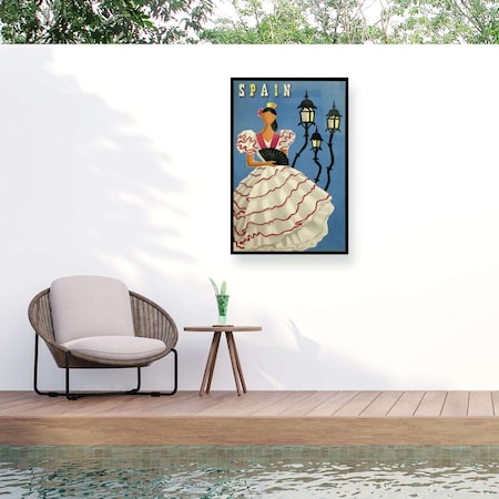 Trademark Fine Art Outdoor Canvas Art Marcus Jules 'Vintage Ad Spain' Wall Art for Patios, or Gardens GRL02353-OC1219WR