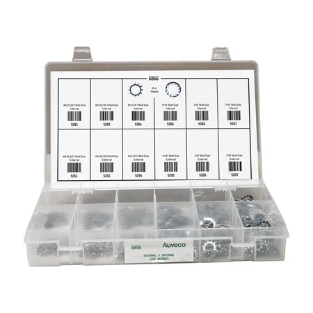 Auveco Exterior And Interior Lock Washer Quik-Select Kit Assortment 6856
