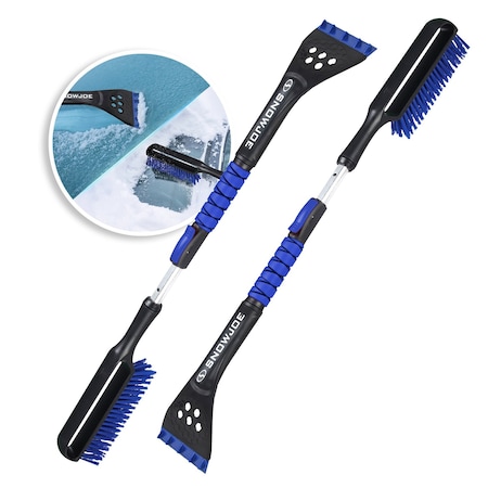 Snow Joe Winter Telescopic Snow Removal Brush + De-icing Shovel | 42-Inch Telescopic, 2PK SJEG-SB42SHX2