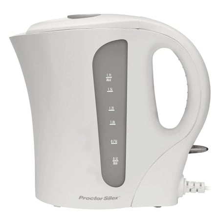 Proctor-Silex 1.7 Liter Plastic Durable Electric Kettle in White K3080