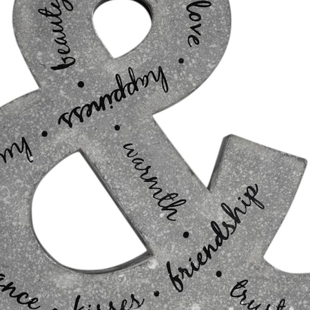 Homeroots 20" X 18" Black And Gray Galvanized Metal Ampersand Hanging Wall Decor 636011