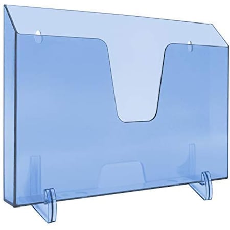 Acrimet Pocket File Holder Horizontal Brochure Display (Wall or Countertop, Letter, Clear Blue) 862.2