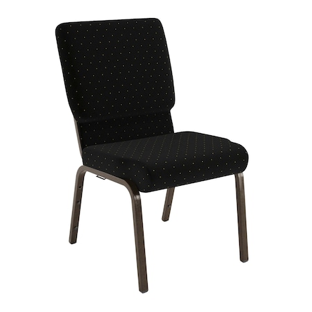 Flash Furniture 18.5"W Black Dot Fabric Stacking Church Chair, 4PK 4-XU-CH-60096-BK-GG