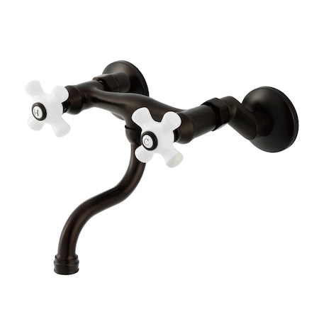 Kingston Brass Double-Handle Wall Mount Bathroom Faucet, Oil Rubbed Bronze KS2115PX