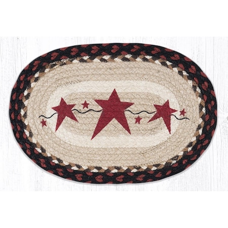 H2H 10 x 15 in. MSP-19 Primitive Stars Burgundy Printed Oval Swatch H22548553